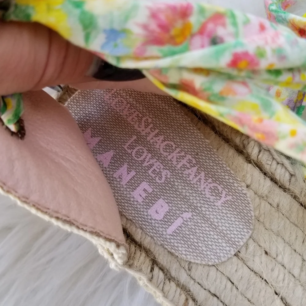 NWT LoveShackFancy Manebi Espadrilles Wrap Sandal Rainbow Skies